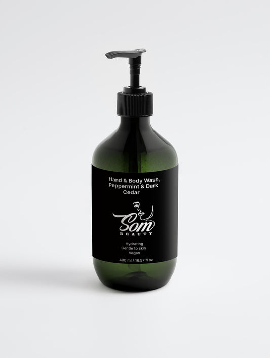 Hand & Body Wash, Peppermint & Dark Cedar