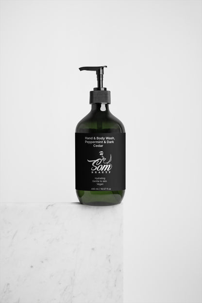 Hand & Body Wash, Peppermint & Dark Cedar
